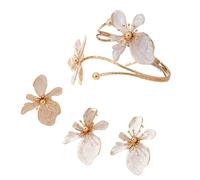 XFSRG Conjuntos de Joyas para Mujer y Niñas Acero Inoxidable Chapado en Oro Plata Colgante Collar Pendientes Pulsera Anillo Fiesta Boda Nupcial Dama de Honor