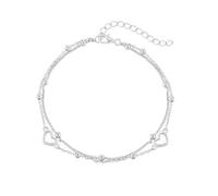 XFSRG Corazón Pulsera Mujer Doble Capa Pulseras Elegante y Refinado Accesorio de Moda Adecuado para Múltiples Ocasiones