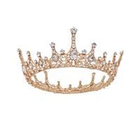 XFSRG Corona Cumpleaños Elegante Diseño Real Tiara Para Novia Corona Reina Mujer Para Bodas y Eventos Especiales (Oro+Blanco)