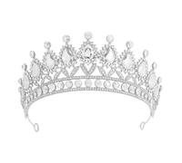 XFSRG Corona Reina Tiara Redonda Completa Tiaras Novia Corona Redonda Completa Tiaras Barrocas Diadema de Princesa para Boda Fiesta Sesión de Fotos Ceremonia Accesorio para el Cabello