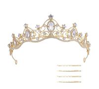 XFSRG Cristales de Agua Tiara Mujer Lujosos y Brillantes Corona con Horquillas Adornos para el Cabello para Bodas