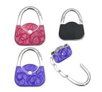 XFSRG Cuelga Bolsos Mesa Colgador de Bolsos Plegable Antideslizante Portátil y Práctico para Escritorio Oficina y Restaurante Regalos Creativos para Mujeres (A)