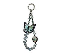 XFSRG Cuerda para Movil Colgante de Teléfono Pequeño y Creativo Mariposa con Cuentas de Cristal Brillante Colgante Móvil con Diseño de Moda (Azul)