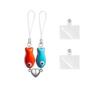 XFSRG Cuerda Para Móvil Colgante Pareja Peces Colores Con Corazón Cordón Movil Colgar Decorativo Cordon Para Movil Bonito Para Teléfonos y Accesorios Ideal Para Parejas y Amigos (Naranja+Azul)
