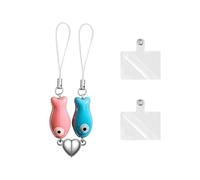 XFSRG Cuerda Para Móvil Colgante Pareja Peces Colores Con Corazón Cordón Movil Colgar Decorativo Cordon Para Movil Bonito Para Teléfonos y Accesorios Ideal Para Parejas y Amigos (Rosa+Azul)