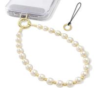 XFSRG Cuerda para Móvil Cordon para Movil Accesorios Colgante con Perlas Correa Movil Elegante Cuerda Colgar Cordón de Teléfono Anillo(Oro)