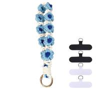 XFSRG Cuerda para Móvil de Flores Hechas a Mano Cordón para Colgar Móvil de Ganchillo Colgante para Móvil de Diseño Floral Accesorios Móviles para Mujeres y Niñas (Flor azul)