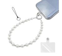 XFSRG Cuerda Para Movil De Perlas Elegante Cordon Para Movil Colgante Para Movil Con Diseño De Lujo Para Mujer (Plateado)