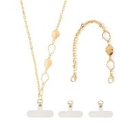 XFSRG Cuerda para Movil Dorada Elegante y Resistente Cordón para Movil con Diseño Moderno Accesorios Movil para Mujeres y Hombres Correa Movil Colgar(Oro)