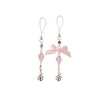 XFSRG Cuerda Para Movil Encantadora con Flores y Lazo Rosa Cordón Movil Colgar con Charms Ideal para Decoración y Uso Diario