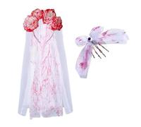 XFSRG Diadema Mujer Flores Rojo y Blanco Accesorio Pelo Elegante Corona de Flores para Bodas Eventos y Fiestas Tocado Novia Madrina
