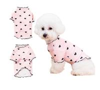 XFSRG Dog Dress Ropa para Perros Pequeños Camisas De Poliéster Elegantes con Diseño De Corazones para Todas Las Estaciones (Rosa Claro, L)