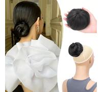 XFSRG Extensión de Cola de Caballo Moños Postizos Pieza de Cabello Sintético Liso Moño Postizo pelo Natural Accesorios de Cabello Elástico para Mujer（Negro）