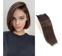 XFSRG Extensiones de Cabello Natural Clip Pelo Sintético Una Pieza Sintético Postizos Moño Postizo Accesorios pelo Mujer（Marrón）