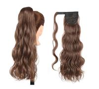XFSRG Extensiones Pelo Natural 60cm Extensión de Cabello Sintético Suave para Mujeres Niñas Fácil Usar y Peinar（MarróN）