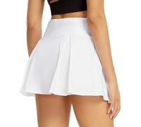 XFSRG Falda Deportiva para Mujer Faldas de Tenis Cintura Alta Faldas Pantalón Skorts de Golf para Mujer 2 en 1 Skirt Short Mini Faldas Deportiva Plisadas para Correr(White M)