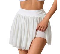 XFSRG Falda para Mujer Verano Plisada Elástica Básica Minifaldas Corta de Cintura Alta Elegante Falda para Informal Deportes Tenis Gimnasio（Blanco/XL）