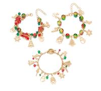 XFSRG FSRG Pulsera de Navidad para Mujer con Colgantes de Árbol de Navidad Papá Noel Copo de Nieve y Reno Joya Festiva para Calendario de Adviento Fiestas y Celebraciones
