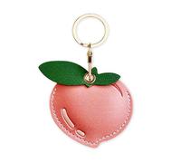 XFSRG Funda AirTag Fruta de PU para Colgante Bolso y Llavero Creativo Decorativo Accesorio Divertido para AirTag Soporte Tarjeta Monedero para Mujeres y Niñas (melocotón)
