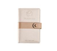 XFSRG Funda de Pasaporte de Cuero Elegante para Mujeres y Hombres RFID Cartera de Pasaporte con Ranuras para Tarjetas Porta Pasaporte Viaje Seguro y Estiloso para Viajeros(Beige)