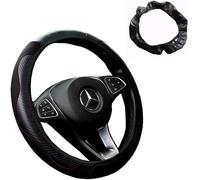 XFSRG Funda Volante Coche Textura Fibra Carbono Cuero Sintético Antideslizante Protector Volante Universal Automóvil Costura Decorativa