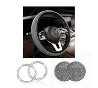 XFSRG Funda Volante Coche Universal de Cristales Brillantes Protector Volante Lujo Antideslizante y Transpirable Accesorios para Coche Elegantes y Modernos Cubre Volante para Mujer y Hombre (Blanco)