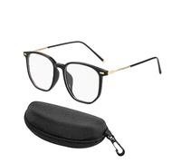 XFSRG Gafas Anti Luz Azul para Gaming y Lectura Gafas Bloqueo Luz Azul sin Graduar Cuadradas Grandes para Hombre y Mujer Reducen Fatiga con Estuche (Negro)
