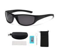 XFSRG Gafas de Sol Hombre Mujer Gafas de Ciclismo Polarizadas Protección UV400 Gafas de Sol Deportivas para Esquiando Carrera Surf Golf Conduciendo con 5 Accesorios Ideal para Ciclismo(Gris)