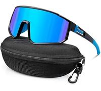 XFSRG Gafas de Sol Mujer Hombre Deportivas Cortaviento Protección UV400 Gafas Ciclismo Polarizadas con Estuche para Ciclismo Correr Golf Esquí Actividades al Aire Libre