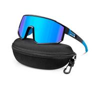 XFSRG Gafas de Sol Mujer Hombre Deportivas Protección UV400 Ciclismo Polarizadas con Estuche para Ciclismo Conducción Actividades al Aire Libre(Blu)