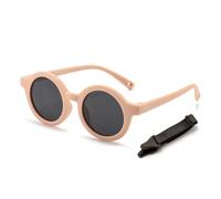 XFSRG Gafas de Sol Niña Redondas UV400 Silicona Lentes de Sol para Niñas Moda Verano Playa y Aire Libre (Rosa)