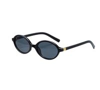 XFSRG Gafas de Sol Ovaladas Mujer Protección UV400 Sunglasses Retro con Estuche de Cremallera y Paño de Microfibra para Conducción y Viajes (Negro)