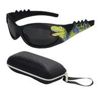 XFSRG Gafas de Sol para Niño con Diseño de Dinosaurio Protección UV Gafas de Sol Infantiles para Niños de 3 a 10 Años Moda y Seguridad para Actividades al Aire Libre (Marco Negro Arena)