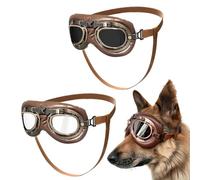 XFSRG Gafas de Sol para Perros Retro Ajustables Protección UV y Estilo Vintage Gafas de Sol para Mascotas con Correa Ajustable para Perros Grandes y Medianos