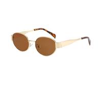 XFSRG Gafas de Sol Polarizadas Mujer Retro Ovaladas Moda UV Alta Protección Hombre y Mujer Playa Viajes(A)