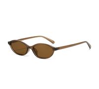 XFSRG Gafas de Sol Vintage para Mujer Hombre Oval Retro Pequeña Gafas de Sol Clásicas Cat Eye Clasicas Protección UV400 para Conducir Viajes（Marrón）
