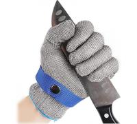 XFSRG Guante Anticorte de Malla Metálica Acero A9 Guantes de Corte Seguridad Protección Máxima Resistente a Cortes para Cocina Carnicería Pelar Ostras (S)