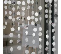 XFSRG Guirnalda de Papel Redonda 2 Piezas Guirnalda de Círculos de Papel Brillante 4 m Decoracion Colgante Fiesta para Bodas Cumpleaños Fiestas Tiendas (Plateado)