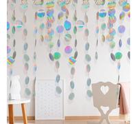 XFSRG Guirnalda de Papel Redonda 2 Piezas Guirnalda de Círculos de Papel Brillante 4 m Decoracion Colgante Fiesta para Bodas Cumpleaños Fiestas Tiendas (Multicolor)