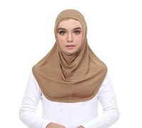 XFSRG Hijab Musulmana Mujer Pañuelo Musulmán Transpirable Turbante Islámico de Cubierta Completa y Bufanda Arabe ¡Estilo y Comodidad Juntos(Caqui)