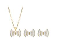 XFSRG Joyas De Mujer Conjunto Collar Y Pendientes De Moño Elegante Diseño Moderno Para Toda Ocasión