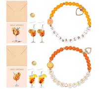 XFSRG Joyas de Mujer Conjunto de Pulsera y Pendientes Diseño de Cóctel Divertido Joyería para Mujer Estilo Moderno para Fiestas y Eventos