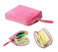 XFSRG Joyeros Mujer Organizador con Flecos de Viaje Antiarañazos y Portátil Bolsa para Anillos Pendientes Collar(Rosa)
