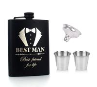 XFSRG Juego De Petaca Para Boda Personalizada Con Diseño Elegante De Esmoquin Ideal Para Bodas Y Eventos Especiales (BSTEMAN)