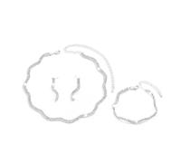 XFSRG Juegos de Joyas Mujer Conjunto de Joyas Novia y Dama Strass Brillante Collar Pendientes Pulsera Set Bisutería para Bodas y Fiestas (Oro)