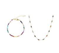 XFSRG Juegos de Joyas para Mujer Boho Collar con Cuentas Pulsera Playa de Verano Conjunto para Mujeres Niñas Accesorios de Joyería