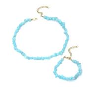 XFSRG Juegos de Joyas para Mujer Piedra Natural Collar y Pulsera Ajustables Accesorios Joyería Elegante para Baile de Graduación Fiesta (Type B)