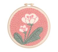 XFSRG Kit Bordado Principiantes con Diseño Floral y Flamenco Manualidades para Adultos con Punch Needle Perfecto para Decoración del Hogar y Regalo Creativo (Flores Rosas)