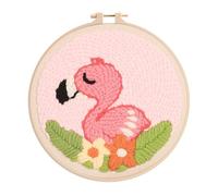 XFSRG Kit Bordado Principiantes con Diseño Floral y Flamenco Manualidades para Adultos con Punch Needle Perfecto para Decoración del Hogar y Regalo Creativo (Pájaros Rosas)