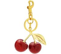 XFSRG Llavero Cereza Decorativo Cerezas Brillantes Llavero De Cereza Resina Con Hebilla Dorada Resistente Mujer Accesorio Para Bolso Diseño Elegante Roja Brillante